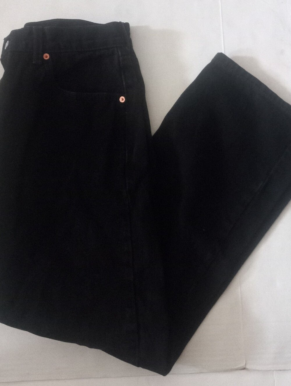 Levi's 505 Regular Fit Black Denim Jeans Mens 36x30